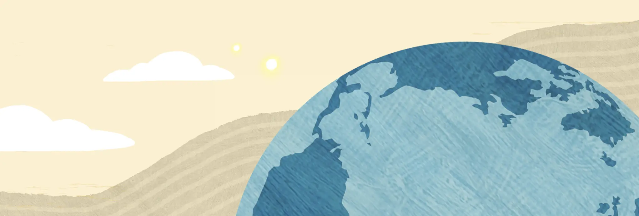 clouds and the world in a globe